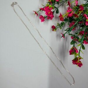 Sterling Silver 925 Signed Silver Curb Chain Necklace